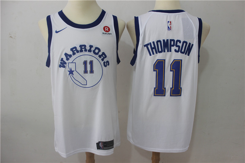 Men Golden State Warriors 11 Thompson White Game Nike NBA Jerseys